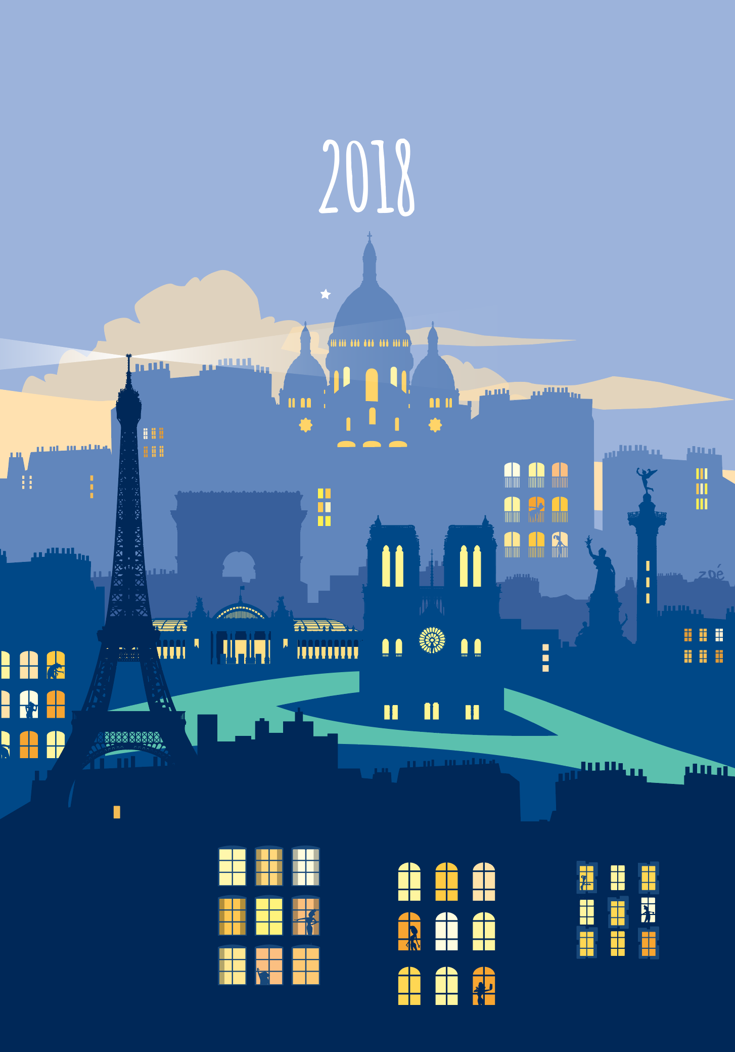 illustration paris de nuit